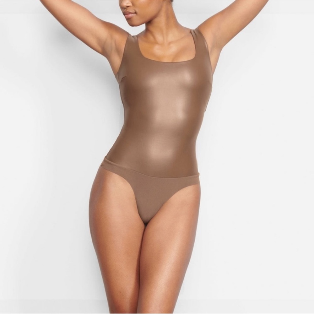 Skims leather bodysuit jasper